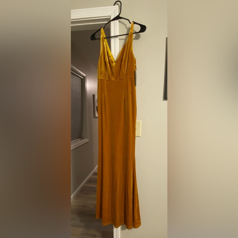 Lulus Maxi Burnt Orange Velvet Dress